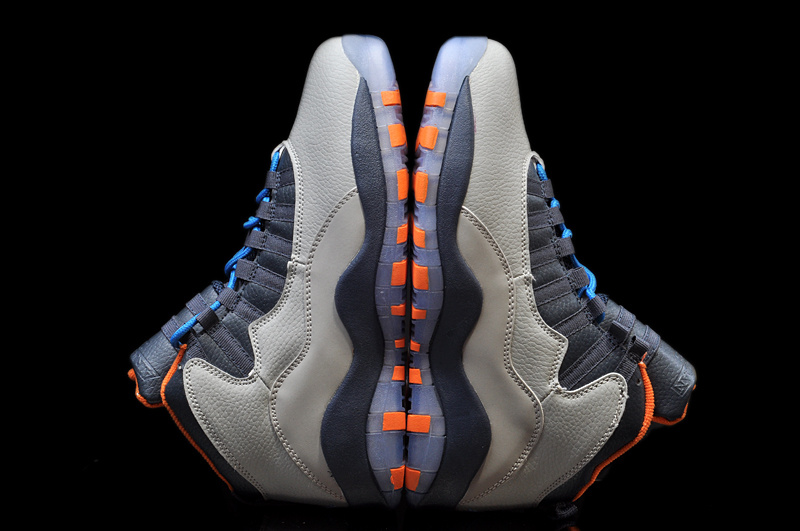 Air Jordan 10 Mens Shoes Gray/Blue/Orange Online